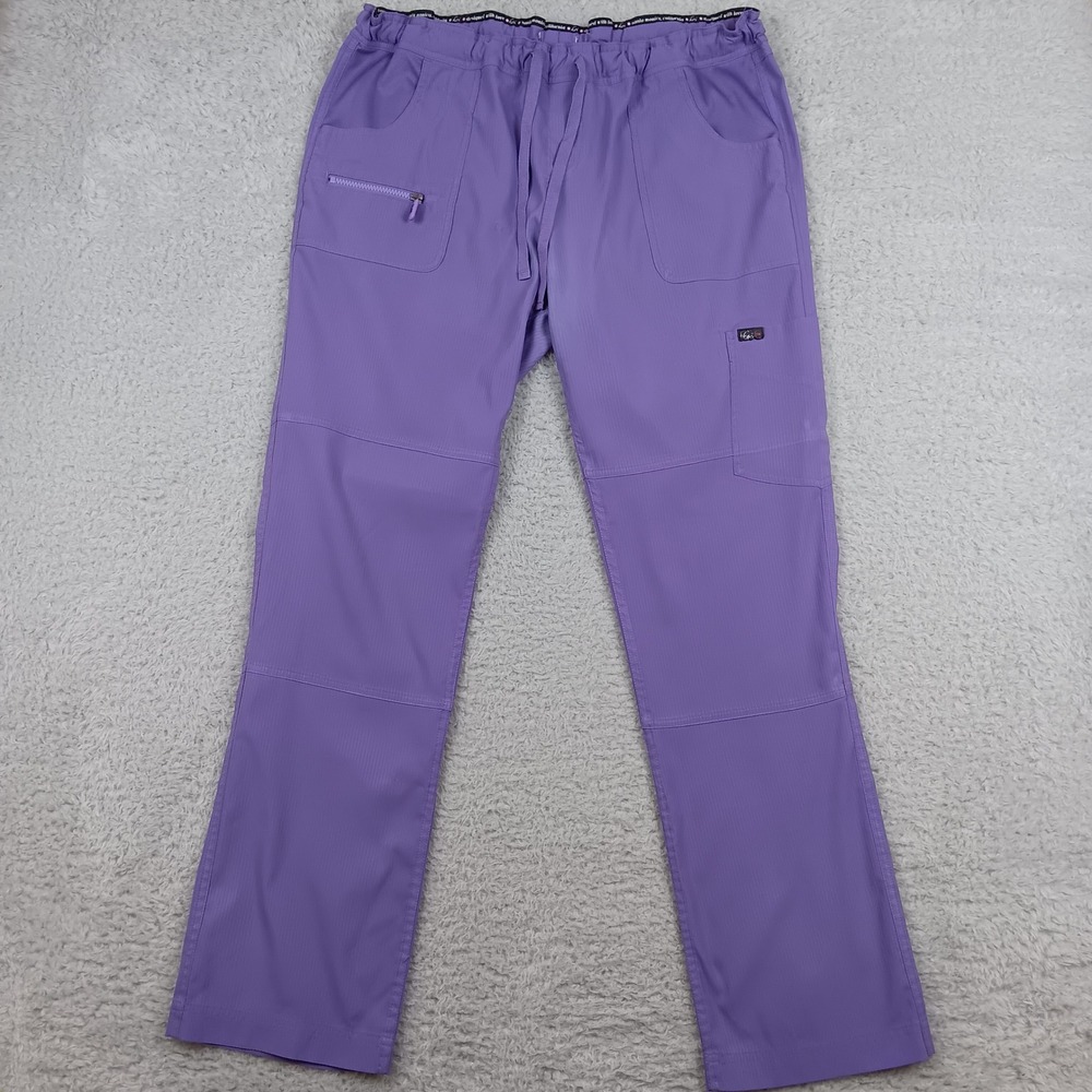 Koi Scrub Pant Women 35 Purple Multi Pocket Cargo Drawstring 701